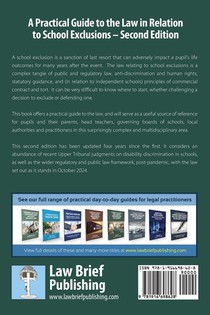A Practical Guide to the Law in Relation to School Exclusions - Second Edition achterzijde