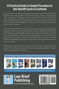 A Practical Guide to Simple Procedure in the Sheriff Courts in Scotland achterzijde