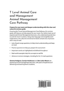 T Level Animal Care and Management - Animal Management Core Pathway Revision Guide achterzijde