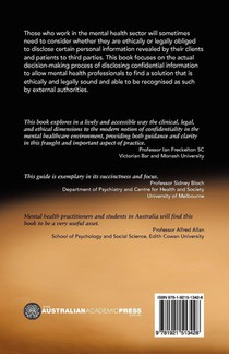 Confidentiality for Mental Health Professionals achterzijde