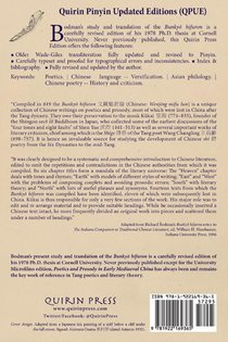 Poetics and Prosody in Early Mediaeval China achterzijde