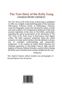 The True Story of the Kelly Gang of Bushrangers achterzijde