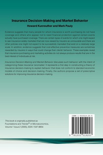 Insurance Decision-making and Market Behavior achterzijde