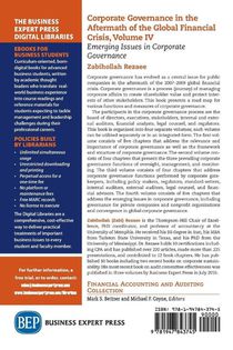 Corporate Governance in the Aftermath of the Global Financial Crisis, Volume IV achterzijde