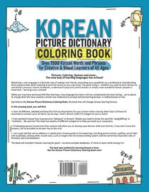 Korean Picture Dictionary Coloring Book achterzijde