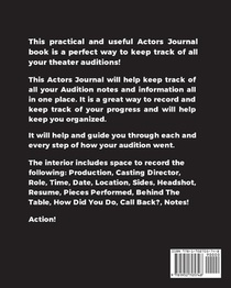 Actors Journal achterzijde