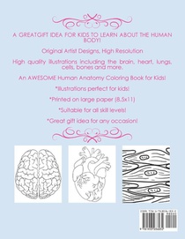 Human Anatomy Coloring Book for Kids achterzijde