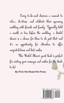 From Miss to Mrs - bridal shower guest book for advice and well wishes with gift log and memory pages achterzijde