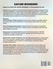 SAFARI WONDERS Kids Coloring Adventure achterzijde