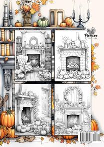 Autumn Fireplaces Coloring Book for Adults achterzijde
