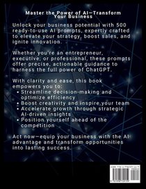 MASTERY 500 AI Prompts for Business Success achterzijde
