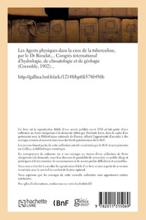 Les Agents Physiques Dans La Cure de la Tuberculose, Congres International d'Hydrologie, Grenoble achterzijde