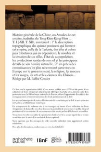 Histoire Generale de la Chine, Ou Annales de CET Empire. T. XI achterzijde