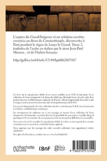 L'Espion Du Grand-Seigneur Et Ses Relations Secretes Envoyees Au Divan de Constantinople Tome 2 achterzijde