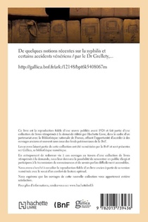 de Quelques Notions Recentes Sur La Syphilis Et Certains Accidents Veneriens achterzijde