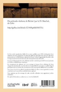 Du Pretendu Vitalisme de Bichat achterzijde