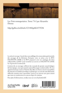 Les Trois Mousquetaires. Tome 7-8 achterzijde