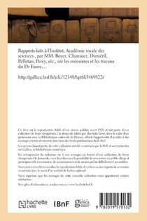 Rapports Faits A l'Institut, Academie Royale Des Sciences Sur Les Memoires & Les Travaux Du Dr Faure achterzijde