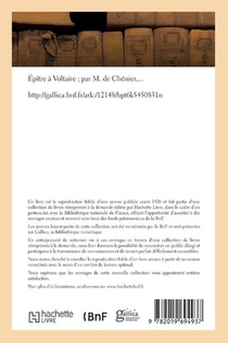 Epitre A Voltaire achterzijde