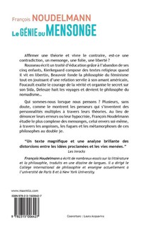 Le génie du mensonge achterzijde