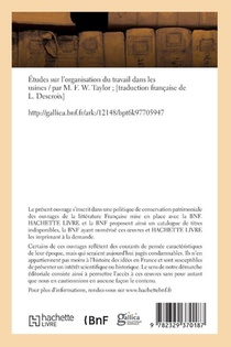 Etudes Sur l'Organisation Du Travail Dans Les Usines achterzijde