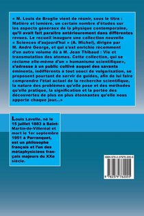 Science, esthétique, métaphysique achterzijde