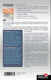 Rediger les procedures de l'entreprise achterzijde