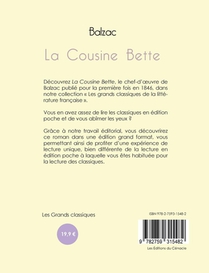 La Cousine Bette de Balzac (edition grand format) achterzijde