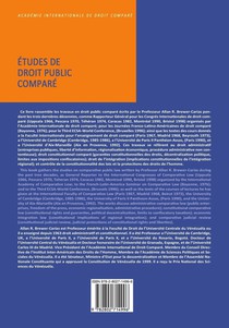 Etudes de Droit Public Compare achterzijde