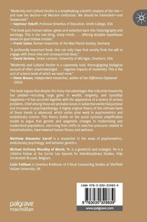 Modernity and Cultural Decline achterzijde