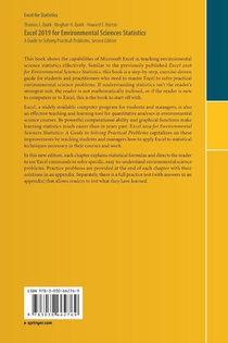 Excel 2019 for Environmental Sciences Statistics achterzijde