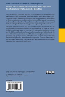 Classification and Data Science in the Digital Age achterzijde