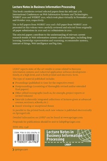 Web Information Systems and Technologies achterzijde