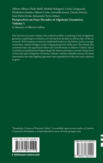 Perspectives on Four Decades of Algebraic Geometry, Volume 1 achterzijde