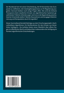 Ein Rechtsrahmen für KI in der Schweiz: Perspektive öffentliches Recht achterzijde