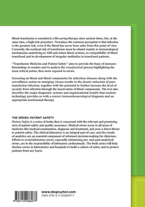 Transfusion Medicine and Patient Safety achterzijde