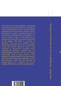 The Metaphysics and the Epistemology of Meaning achterzijde