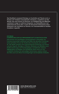 Handbuch Literatur & Transnationalitat achterzijde