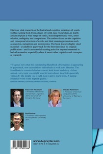 Semantics - Lexical Structures and Adjectives achterzijde