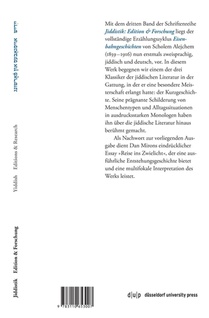 Scholem Alejchem. Eisenbahngeschichten. Schriften Eines Handelsreisenden achterzijde