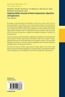 Exploiting Hidden Structure in Matrix Computations: Algorithms and Applications achterzijde