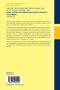 Splines and PDEs: From Approximation Theory to Numerical Linear Algebra achterzijde