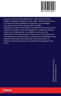 Lectures on Hernia and its Radical Cure achterzijde