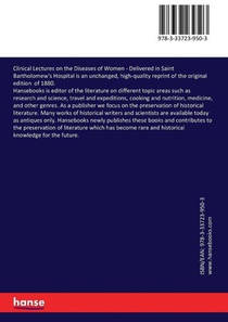 Clinical Lectures on the Diseases of Women achterzijde