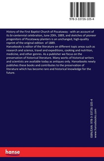 History of the First Baptist Church of Piscataway achterzijde