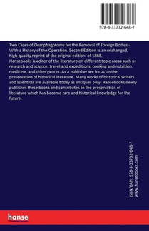 Two Cases of Oesophagotomy for the Removal of Foreign Bodies achterzijde