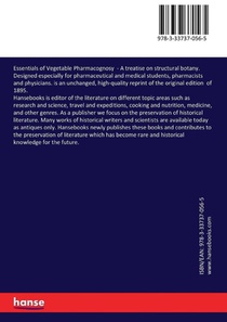 Essentials of Vegetable Pharmacognosy achterzijde