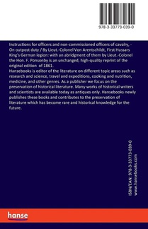 Instructions for officers and non-commissioned officers of cavalry, achterzijde