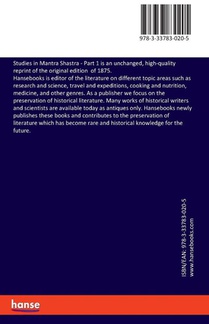 Studies in Mantra Shastra achterzijde