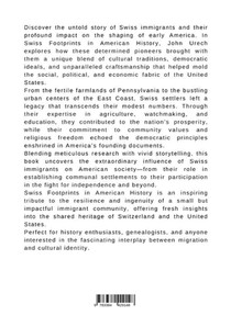 Swiss Footprints in American History: Culture, Craftsmanship, and Community achterzijde